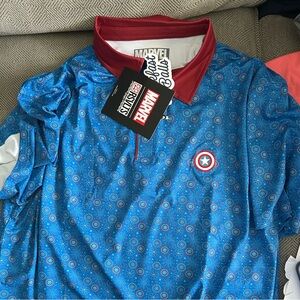 RSVLTS Breakfast Balls Captain America Shield Polo - BRAND NEW- XL